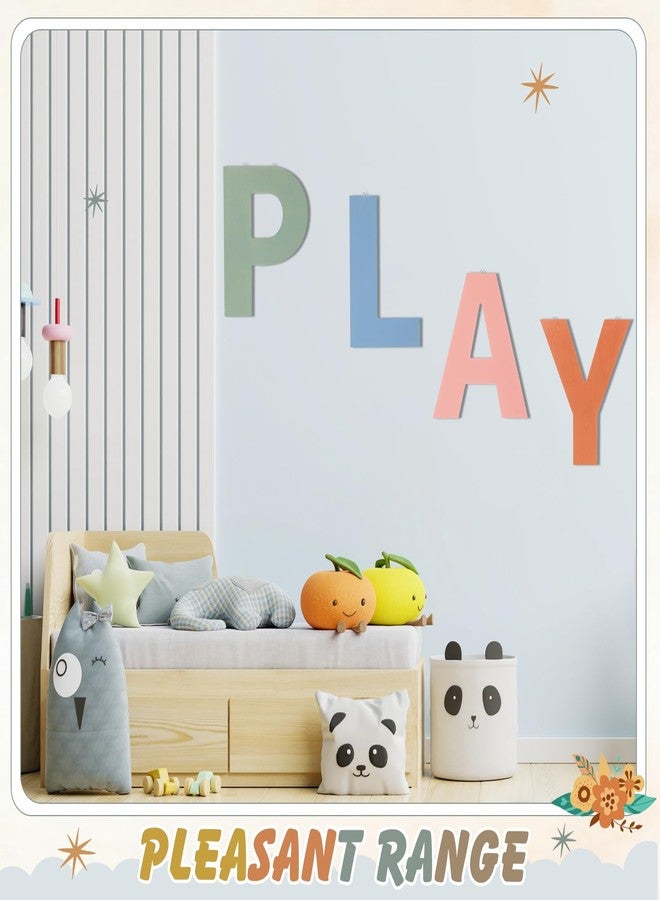 BrightRow 12 In Boho Play Sign Wooden Letters Playroom Sign Bohemian Colors Playroom Wall Hanging Decor for Nursery Room Home Classroom Wall Decor - Image 5